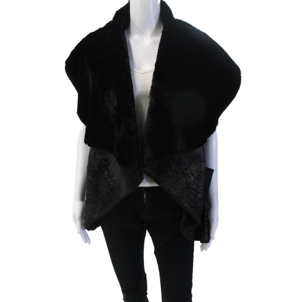 Maglia Womens Cape Black Polyester Sleeveless Solid Classic Fall Size S